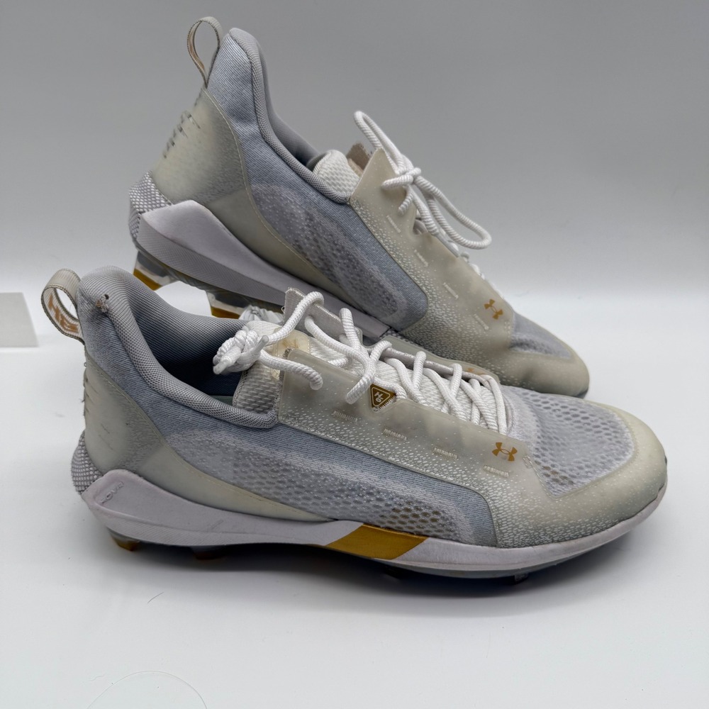 Under Armour Harper 6 Low ST Baseball Cleats Gray Gold Mens Size 16 New in Box